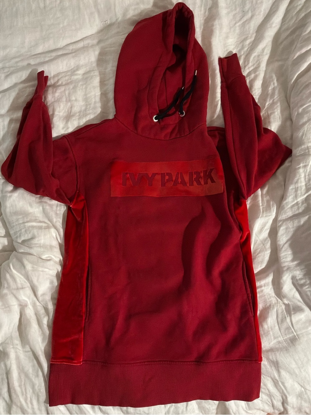 IVY PARK Red Hoodie  Logo Tunic Sweater Dress (oversized)